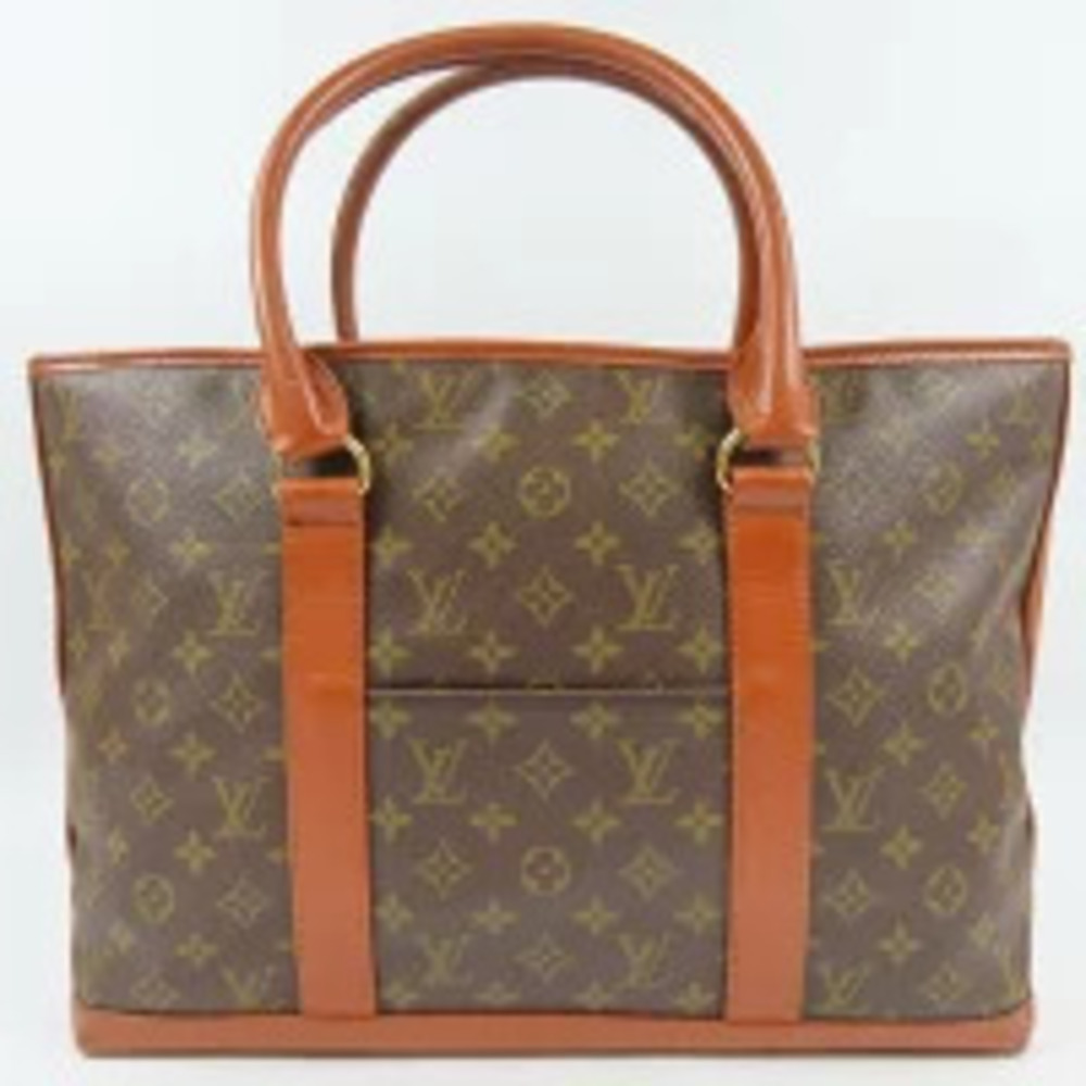 Louis Vuitton Bag Tote Brown Shoulder Monogram Weekend